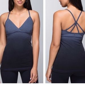 LULULEMON Cotton ombre blue Satya top. XS.